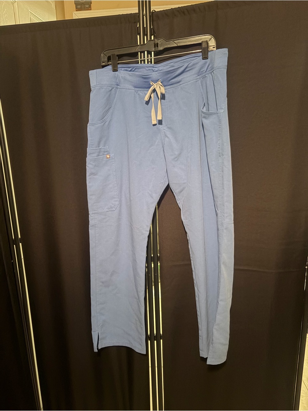 Figs Light Blue Women’s Kade cargo Scrub Pants with Drawstring